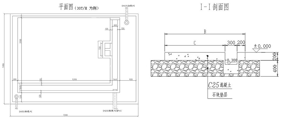 河水山泉水一體化凈水設備基礎圖